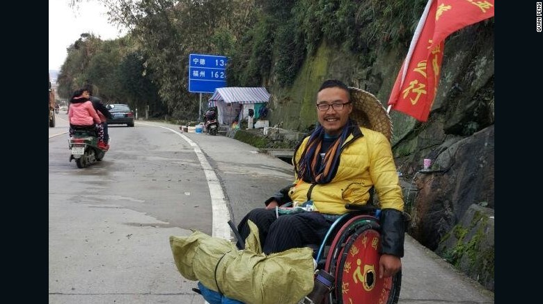 Man Takes Epic 5,600km Wheelchair Journey Across China