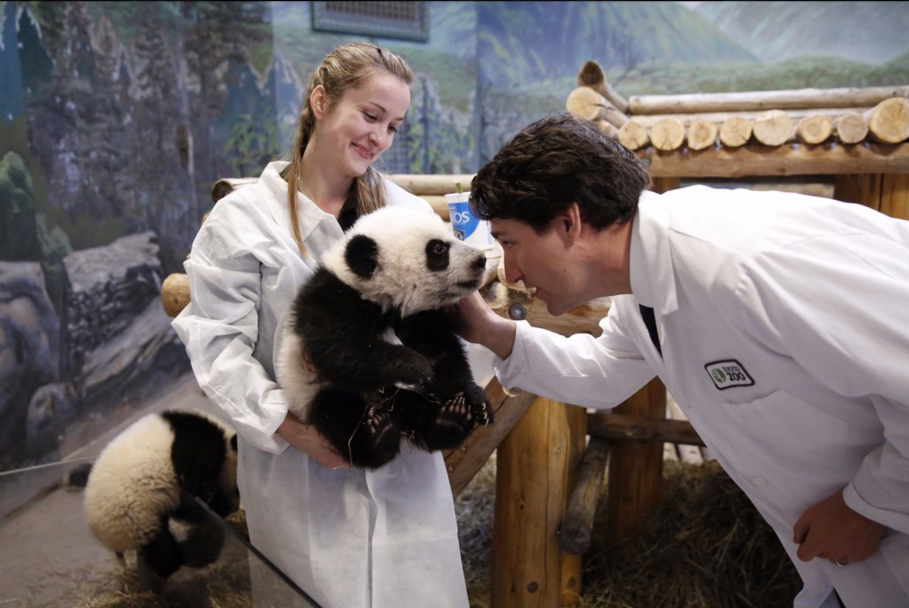 Justin Trudeau with Pandas