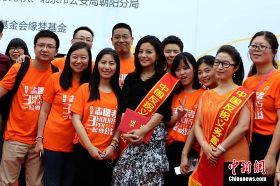 Zhao Wei with Volunteers