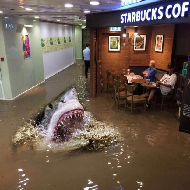 'Starbucks Uncle' Sips Coffee Through Floods, Goes Viral