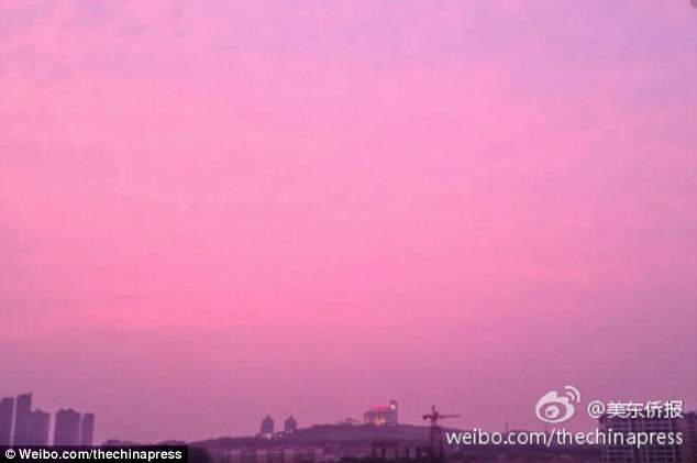 Pink sky Nanning Guangxi