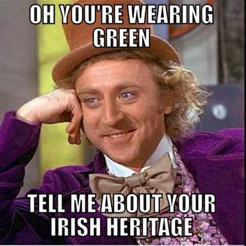 St. Patrick's Day wearing green meme
