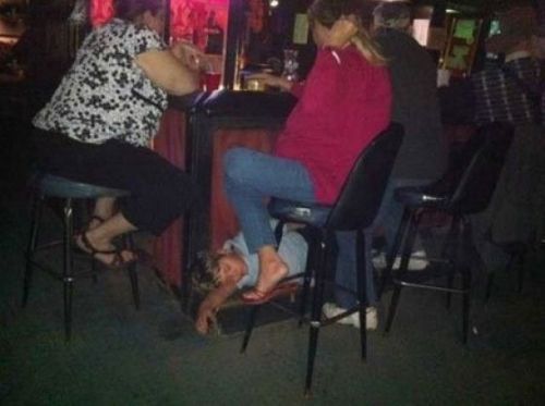 Sleeping Beauty asleep at the bar nightclub club
