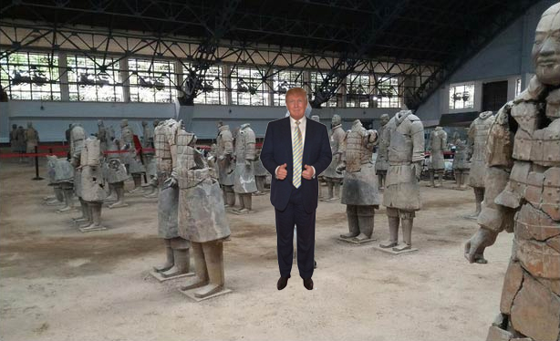 Trump with Terracotta warriors in Xi'an