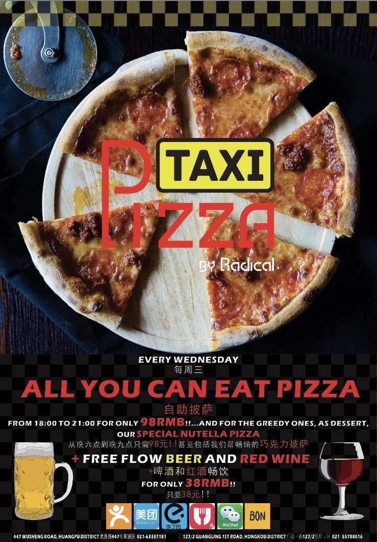 All You Can Eat Pizza at Pizza Taxi, Shanghai
