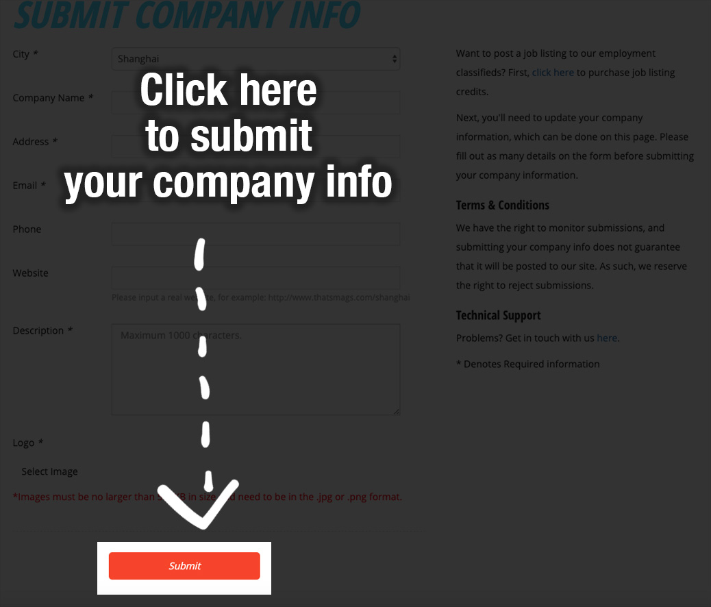 Submit Company Info