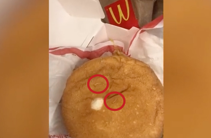 Woman Finds Live Maggots on McDonald's Burger in China