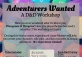 Adventurers Wanted: A D&D Workshop