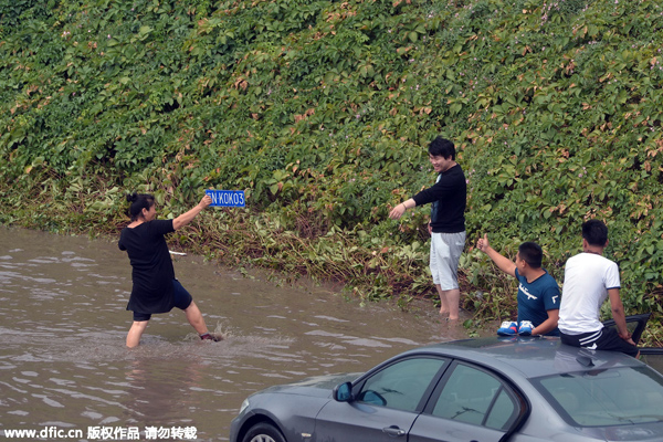 Flooing in Beiing's Fangshan District on July 17