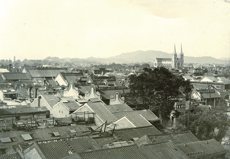 aerial view of old Guangzhou