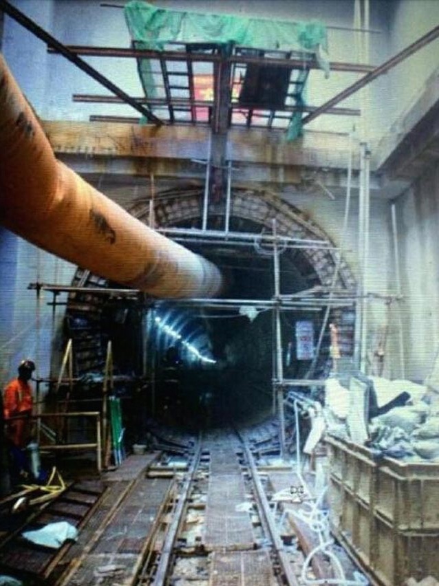 The site of a construction collapse at a Shenzhen subway.
