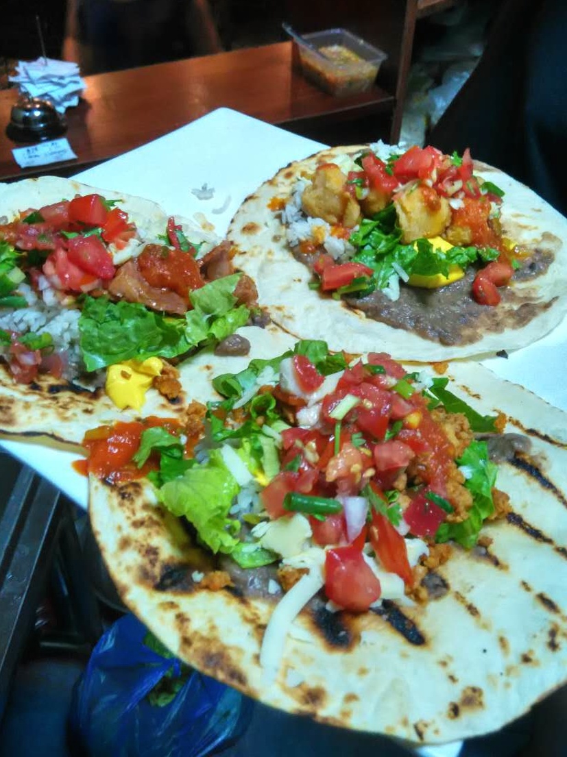 Three delicious looking tacos.