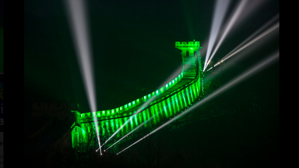 PHOTOS: Great Wall Turns Green for St. Patrick's Day