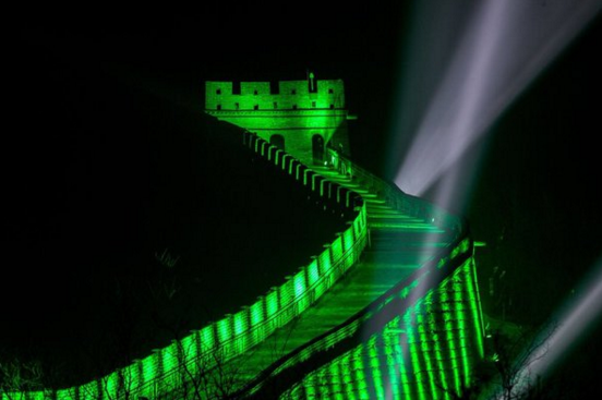 PHOTOS: Great Wall Turns Green for St. Patrick's Day
