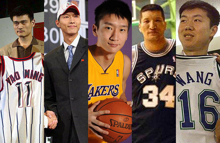 From Left to Right: Yao Ming, Yi Jianlian, Sun Yue, Mengke Bateer and Wang Zhizhi
