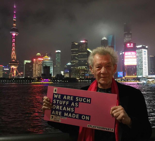 Ian McKellen at the Bund in Shanghai