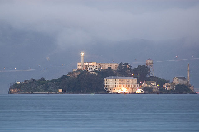 alcatraz island at dawn