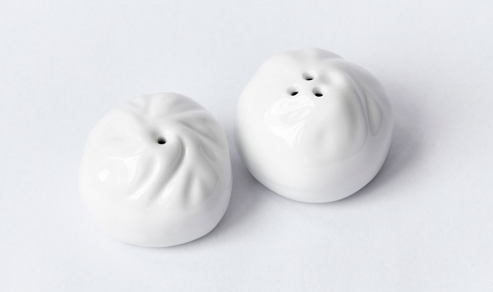 Pinyin Press Dumpling Salt and Pepper Shakers