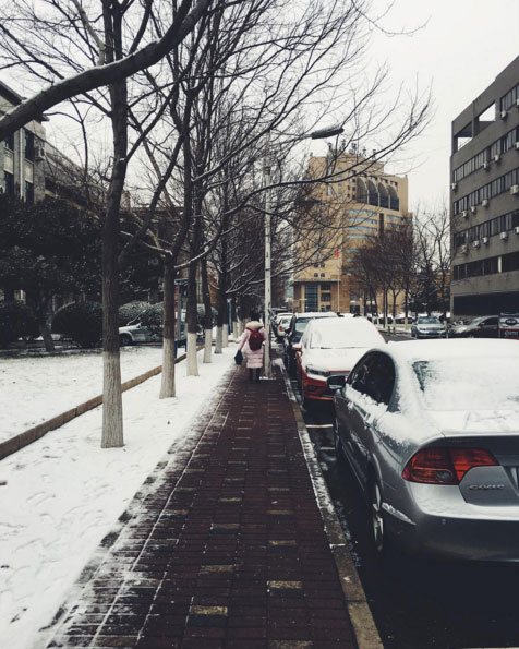 PHOTOS: Beijing Sees First Snow of the Season