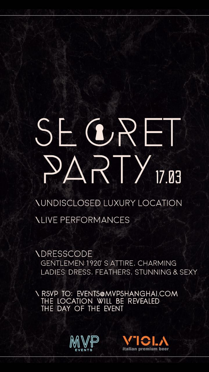Mar 17: Secret Party