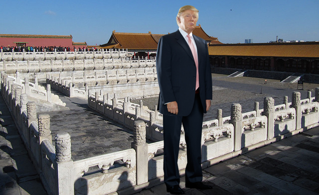 Donald Trump seen in the Forbidden City in this exclusive rendering