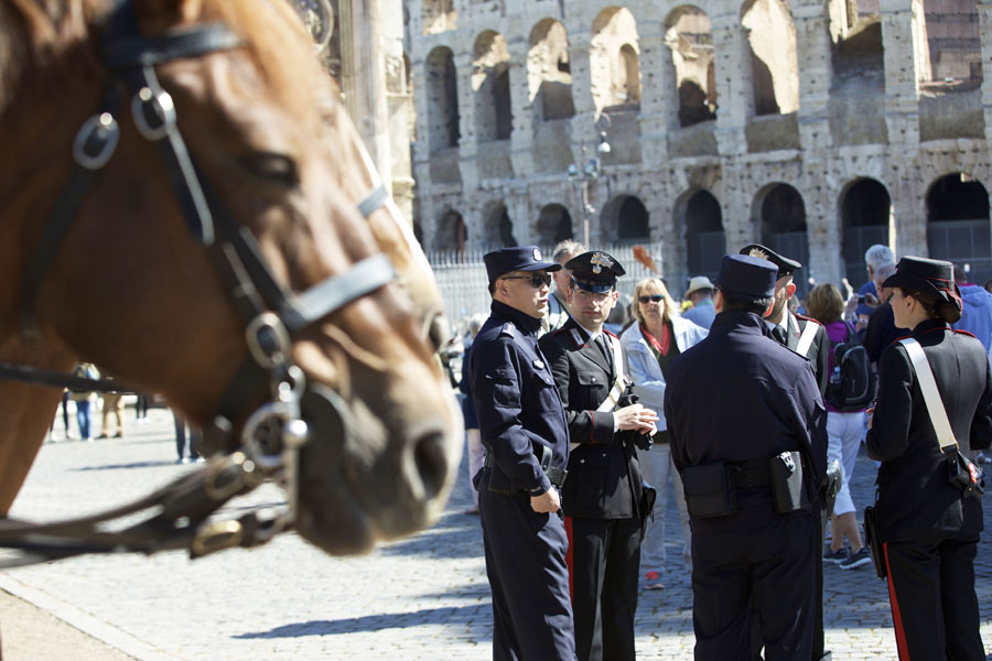 Chinese police officers in Rome