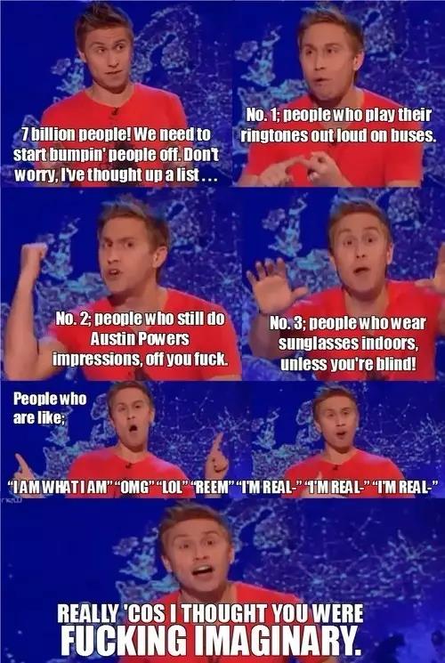 Russell Howard bumping people off