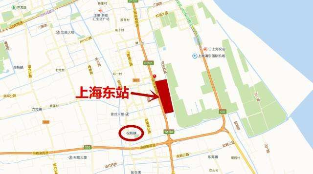 Location of upcoming Shanghai East Railway Station