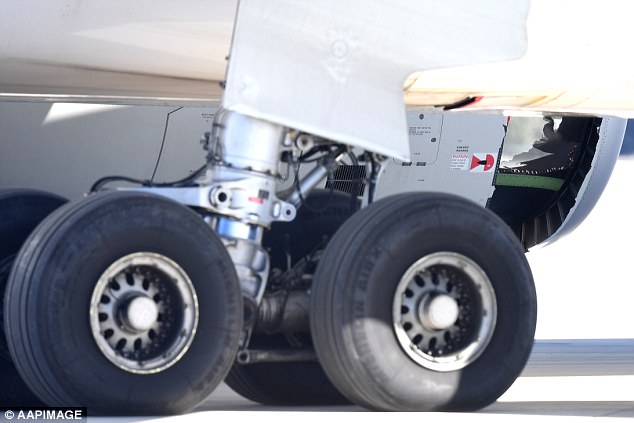 China Eastern flight with hole in Engine