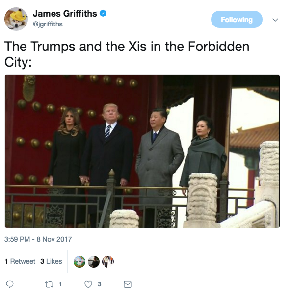 Donald Trump and Melania Trump tour the Forbidden City in Beijing with Peng Liyuan and Xi Jinping