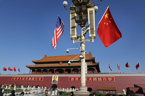 American Flag outside Forbidden City