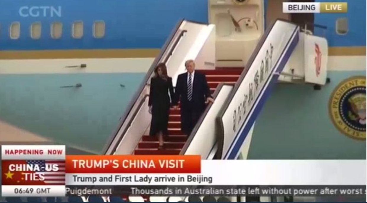LIVE: US President Trump Has Just Arrived in Beijing