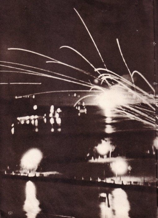 The only surviving photograph of the Japanese attack on HMS Peterel