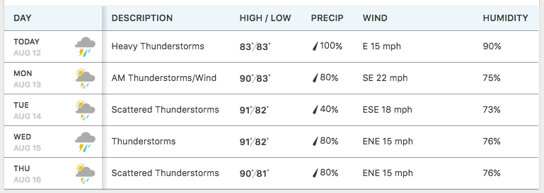 Weather forecast