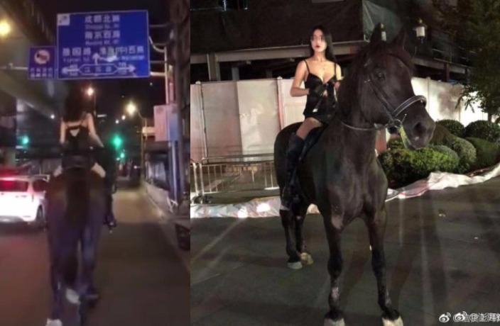 WATCH: Woman Rides Horse on the Streets of Shanghai