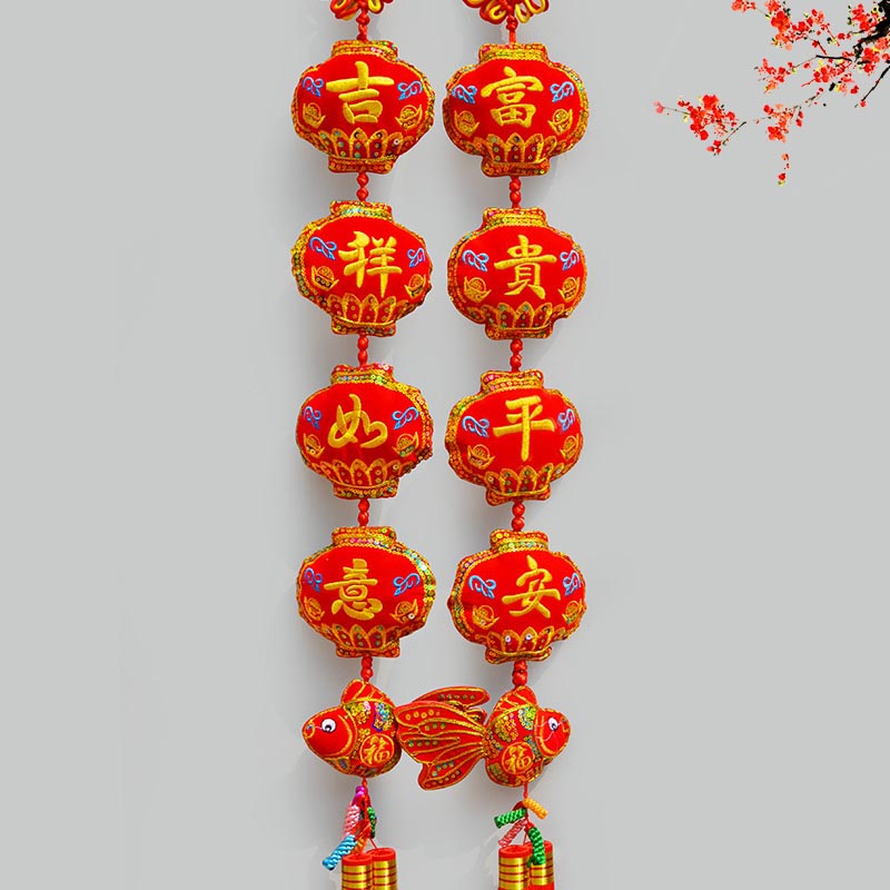 36 Pieces Chinese New Year Hanging Decorations Spring Festival Chinese Decorations Felt Tassels Knot Decor Red Traditional Lucky Hanging Ornaments for New Year Spring Festival Home Party Decoration