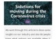 Solutions for moving during the Coronavirus crisis