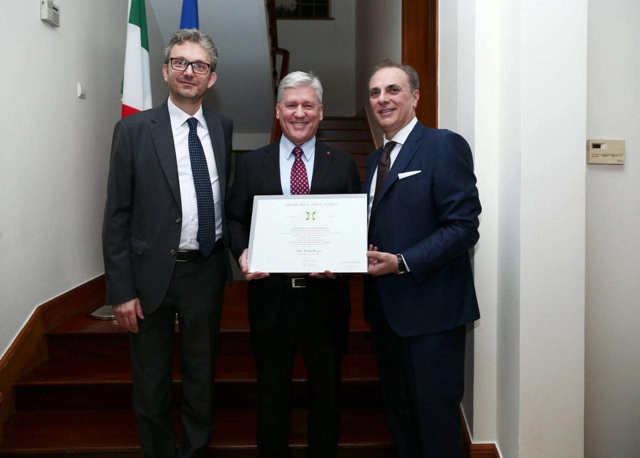 Dr. Frank Morris-Davies, Knight of the Order of the Star of Italy