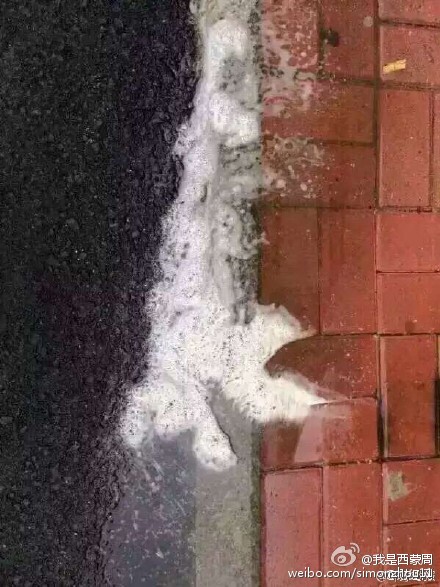 White foam after rainfall in Tianjin