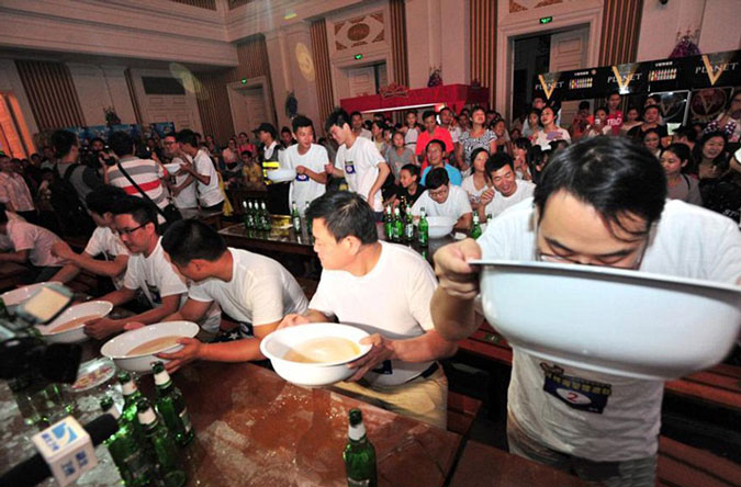 Wuhan beer drinking contest