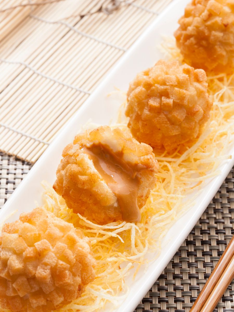 Cuttlefish balls with soup inside.